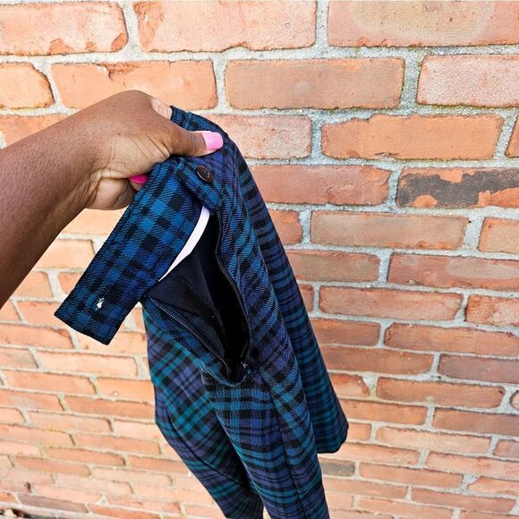 New Flynn O'Hara Green Multicolored Plaid Academia Skirt. - Picture 3 of 16